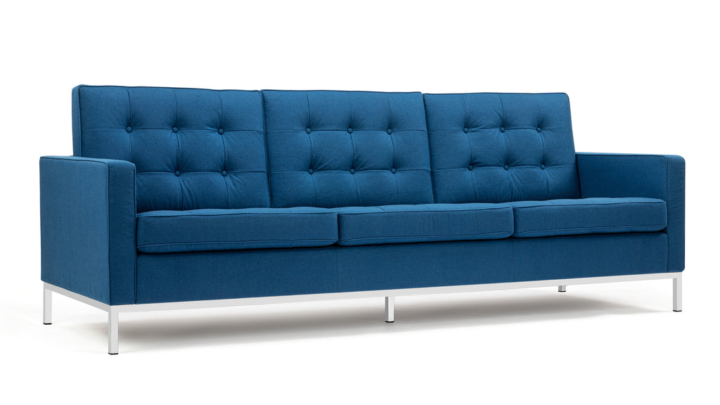 Florence - Florence Three Seater Sofa, Indigo Blue Wool