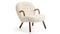 Clam - Clam Chair, White Long Hair Sherpa