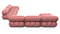 Belia - Belia Large Sectional, Left Corner, Blush Pink Velvet