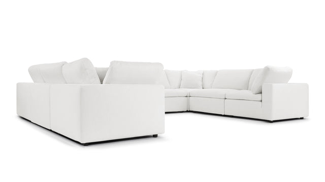 Sky - Sky Sectional Sofa, Eight Seater, White Linen