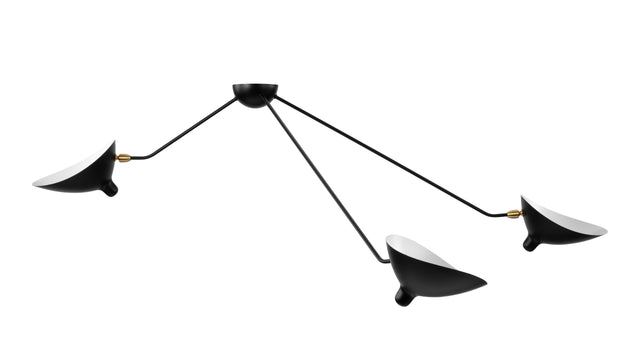 Mouille - Mouille Spider Ceiling Light, Three Arms, Black