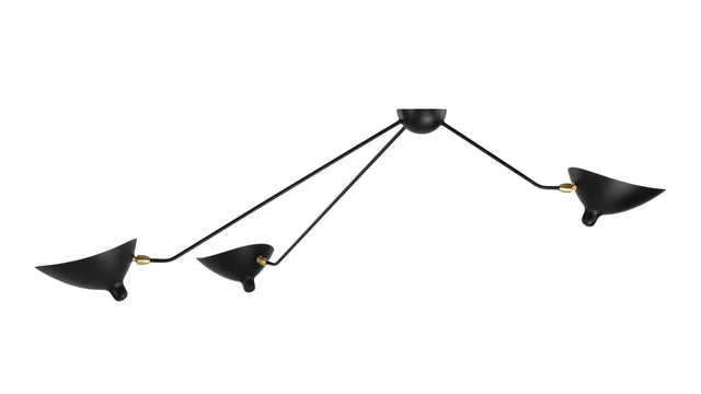Mouille - Mouille Spider Ceiling Light, Three Arms, Black