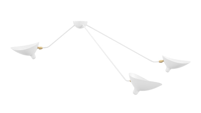 Mouille - Mouille Spider Ceiling Light, Three Arms, White