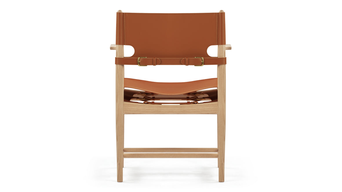 Spanish - Spanish Armchair, Whiskey Brown Vegan Leather and Ash