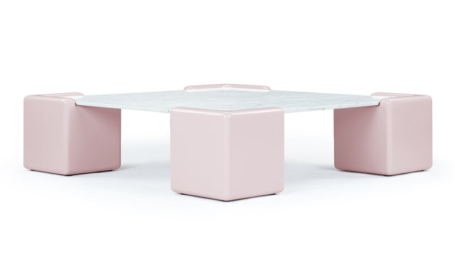 Tavolo Morbido - Tavolo Morbido Coffee Table, White Marble and Pink