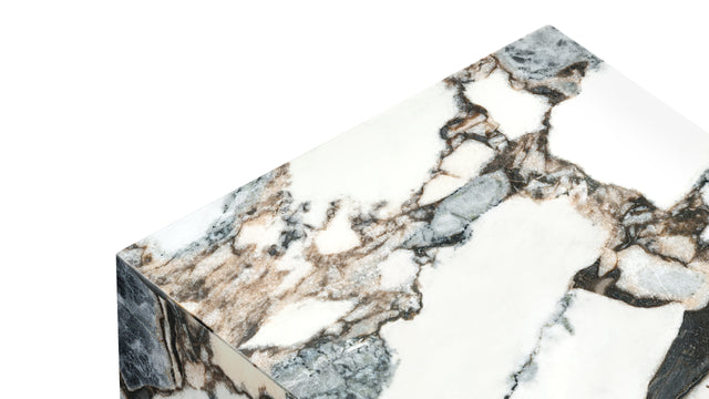 Plinth - Plinth Side Table, Modellato Marble