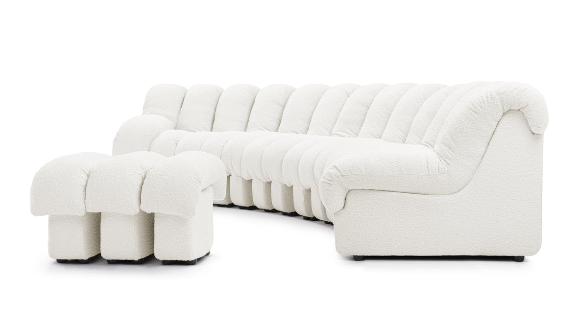 DS 600 - DS 600 Sectional Sofa, Combination 2, Left Arm, White Boucle