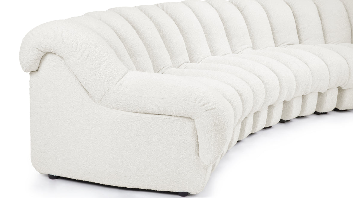 DS 600 - DS 600 Sectional Sofa, Combination 1, Left Arm, White Boucle