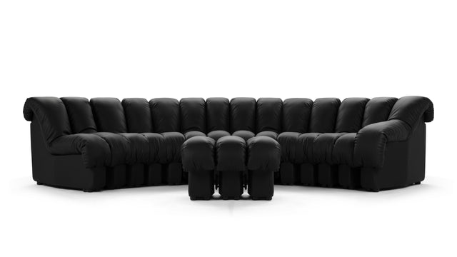 DS 600 - DS 600 Sectional Sofa, Combination 2, Right Arm, Black Vegan Leather