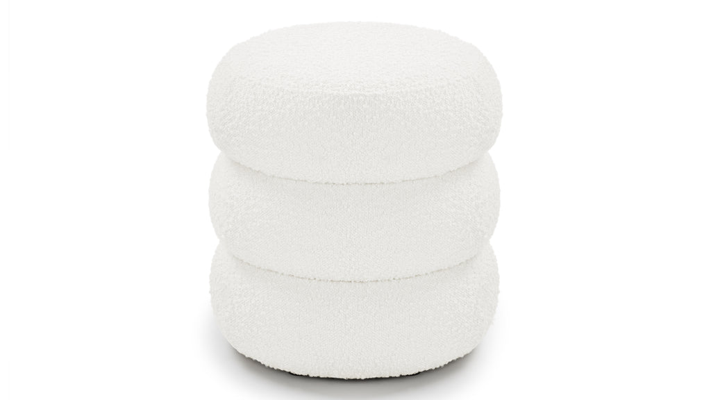 Noa Ottoman, Small, Porcelain Boucle Interior Icons