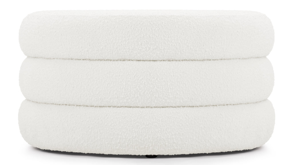 Noa Ottoman, Large, Porcelain Boucle Interior Icons