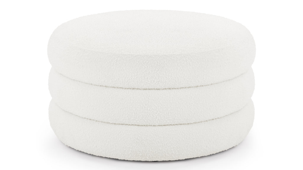 Noa Ottoman, Large, Porcelain Boucle Interior Icons