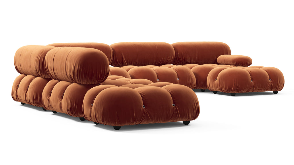 Belia Large Sectional, Left Corner, Spice Velvet 