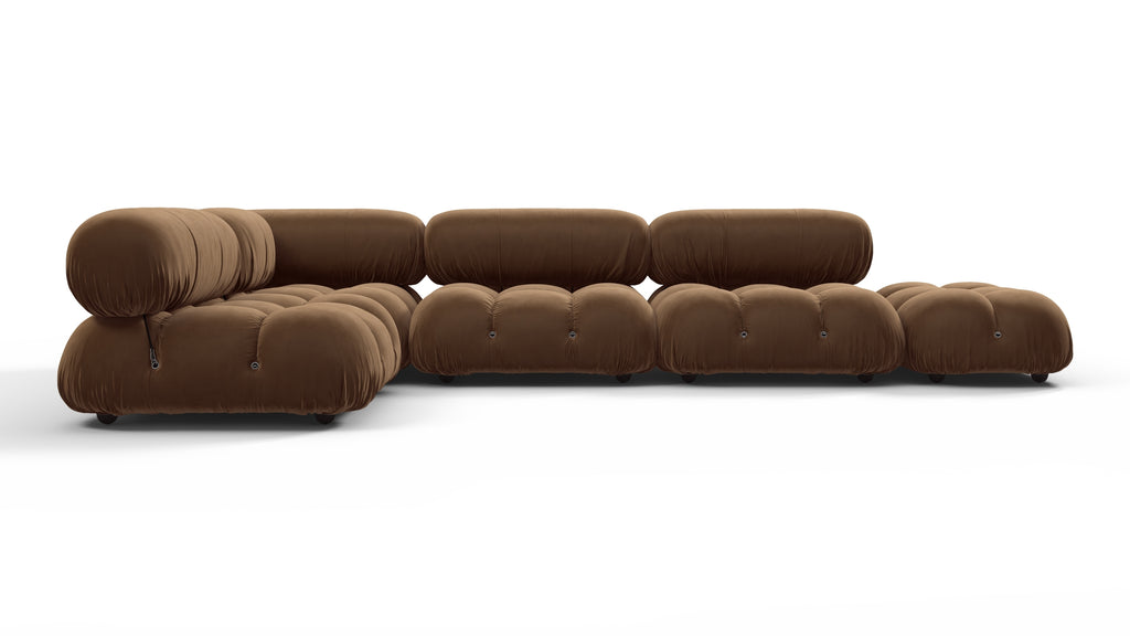 Belia Sectional, Left Corner, Mocha Velvet 