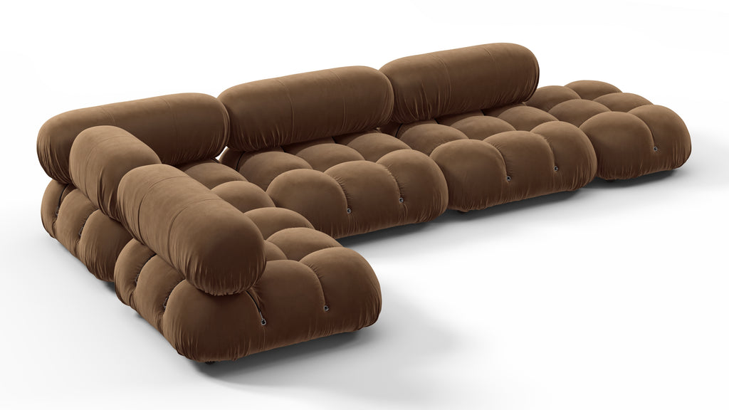 Belia Sectional, Left Corner, Mocha Velvet 