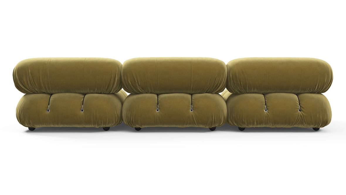 Belia - Belia Three Seater Sofa, Olive Gold Velvet
