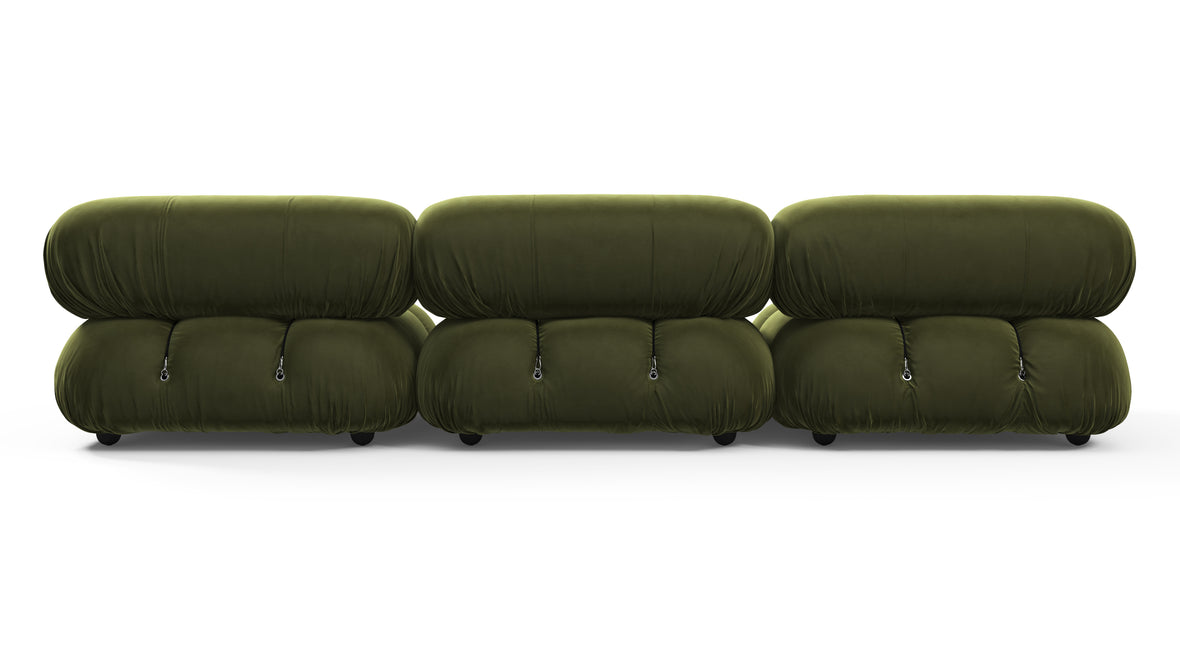 Belia - Belia Three Seater Sofa, Thyme Luxe Velvet