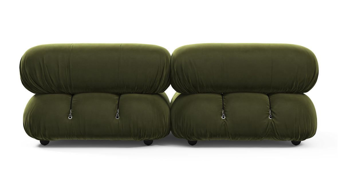 Belia - Belia Two Seater Sofa, Thyme Luxe Velvet