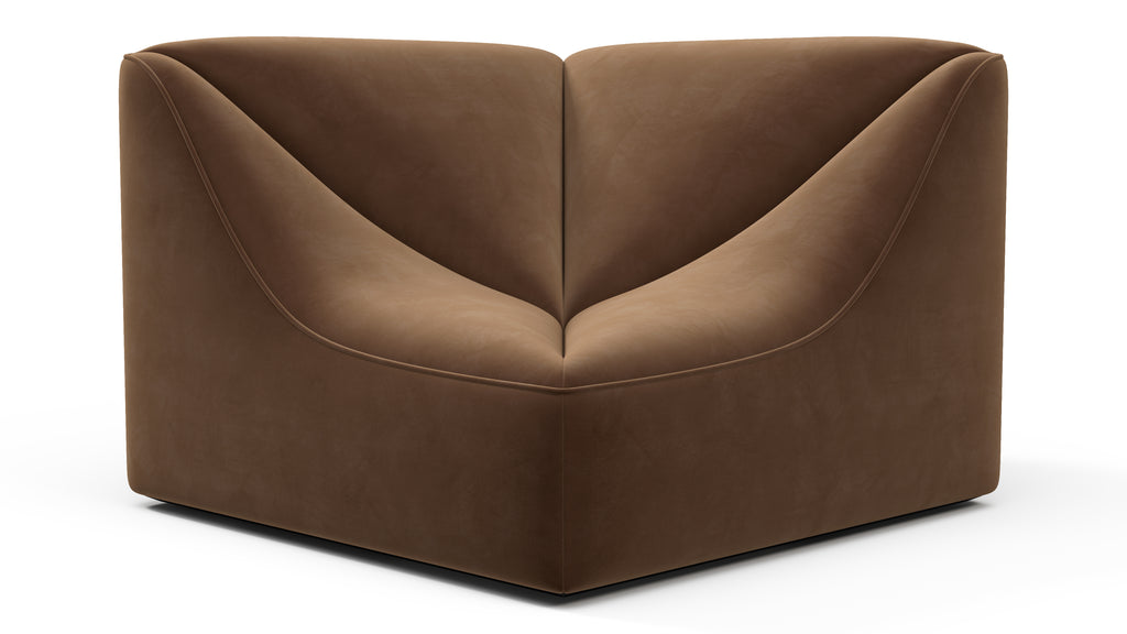 Wave Sofa Module, Corner, Mocha Velvet Interior Icons