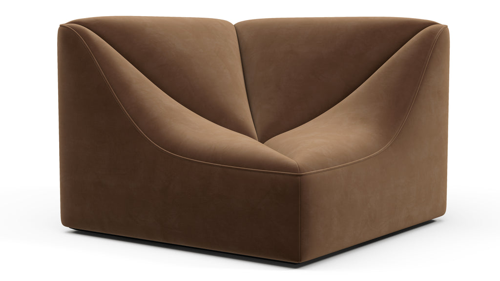 Wave Sofa Module, Corner, Mocha Velvet Interior Icons