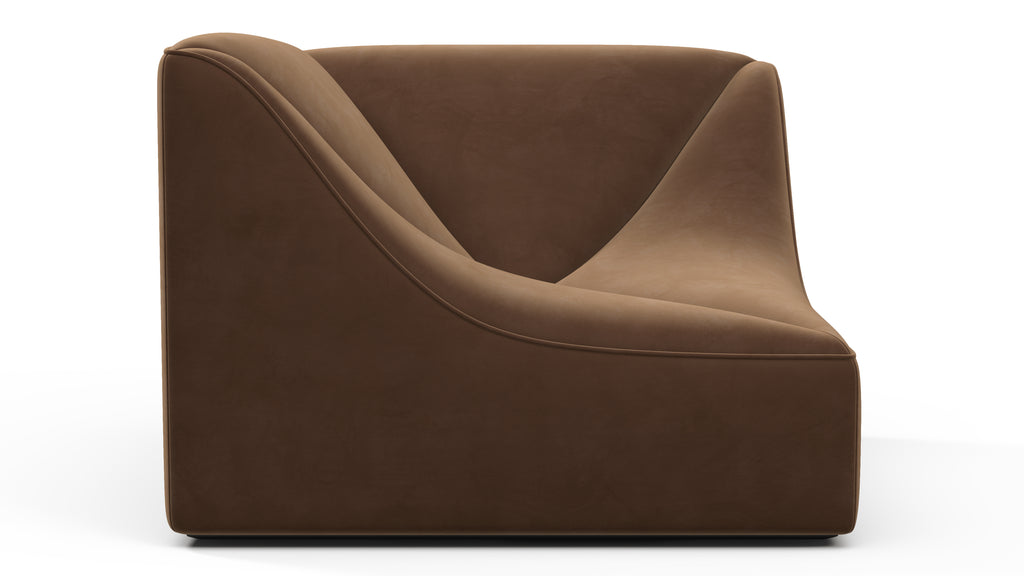 Wave Sofa Module, Corner, Mocha Velvet Interior Icons