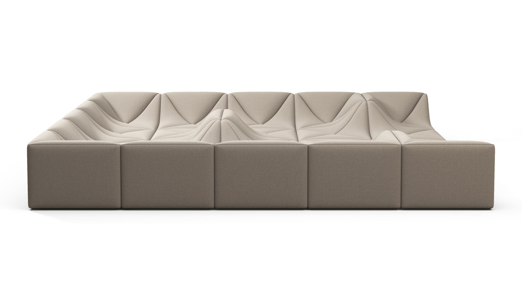 Wave Sectional Sofa, Extra Large, Biscotti Brushed Weave Interior Icons