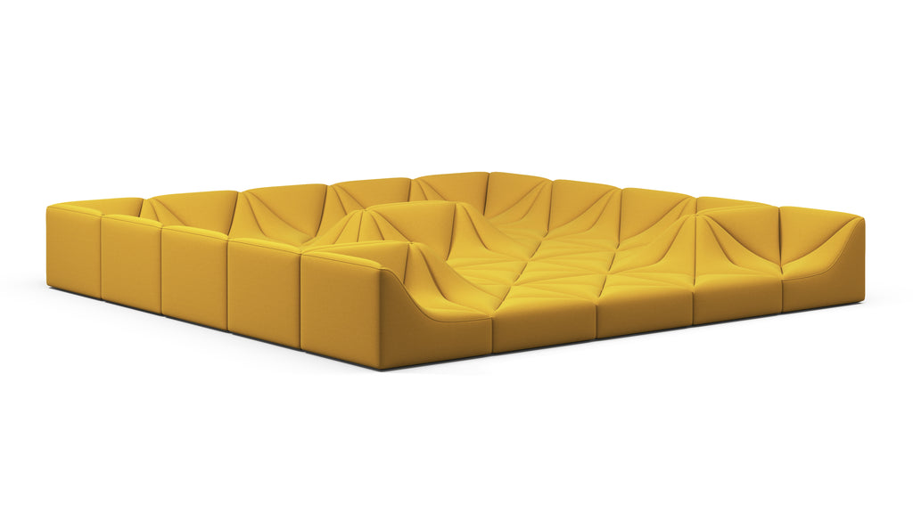 Wave Sectional Sofa, Extra Large, Saffron Yellow Wool Interior Icons