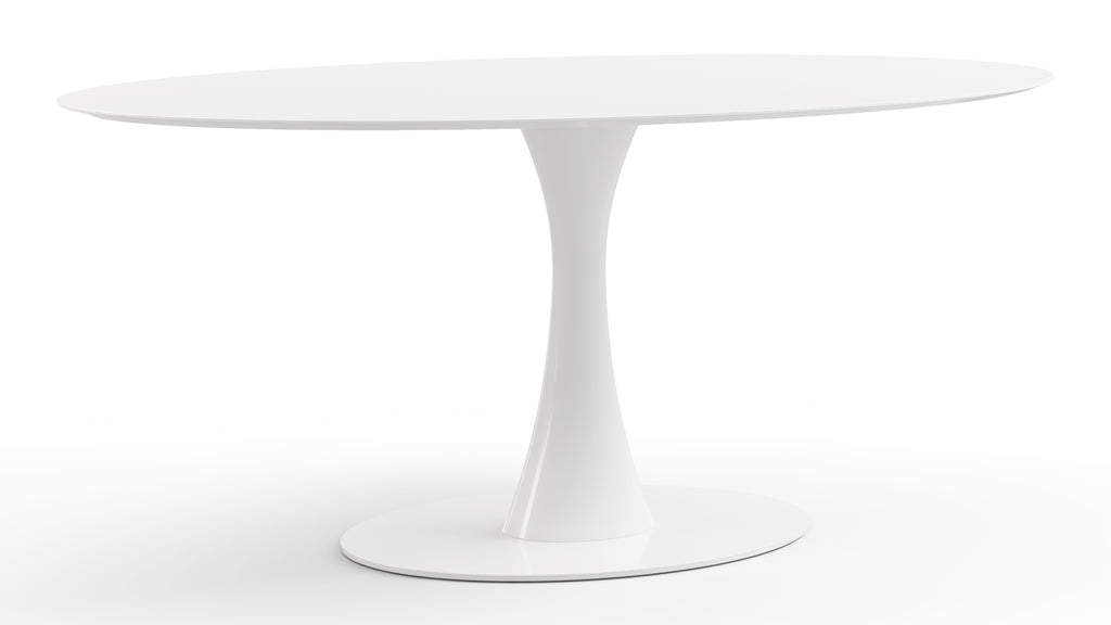 Aarhus Oval Dining Table, White Lacquer, 67" | Interior Icons