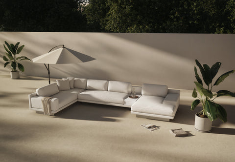 Alessio - Alessio Outdoor Sectional, Large Left Corner, Shell Performance Weave