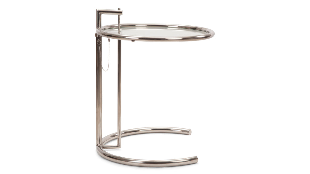 Eileen Gray Style Side Table, Glass Interior Icons