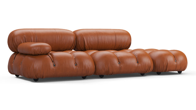 Belia - Belia Open End Sofa, Right, Tan Premium Leather