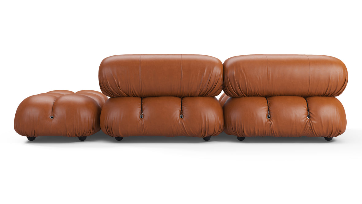 Belia - Belia Open End Sofa, Right, Tan Premium Leather
