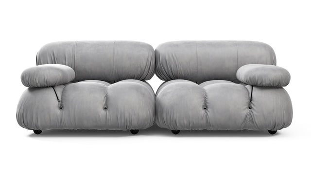Belia - Belia Two Seater Sofa, Light Gray Velvet