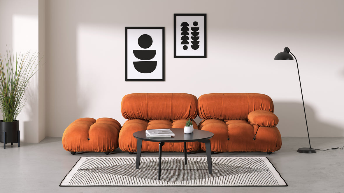 Belia - Belia Open End Sofa, Left, Apricot Velvet