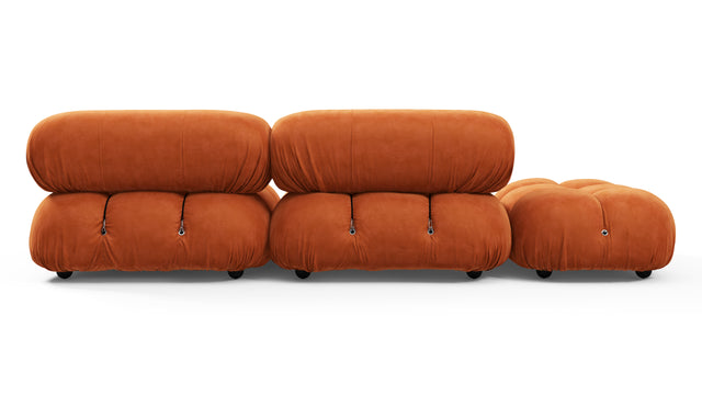 Belia - Belia Open End Sofa, Left, Apricot Velvet