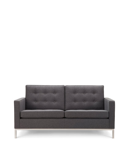 2 Seaters Florence Two Seater Sofa, Dark Gray Wool