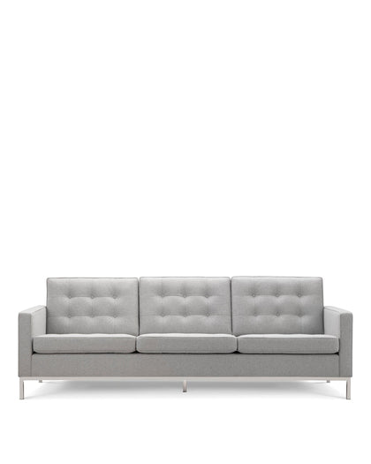3 Seaters Florence Three Seater Sofa, Light Gray Wool