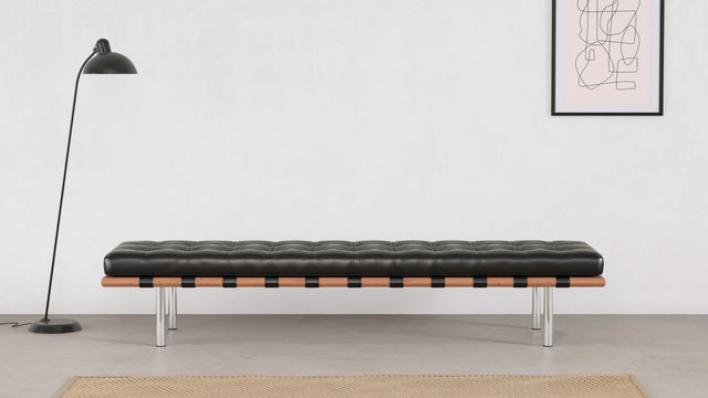 Manhattan - Manhattan Three Seater Bench, Vintage Black Vegan Leather