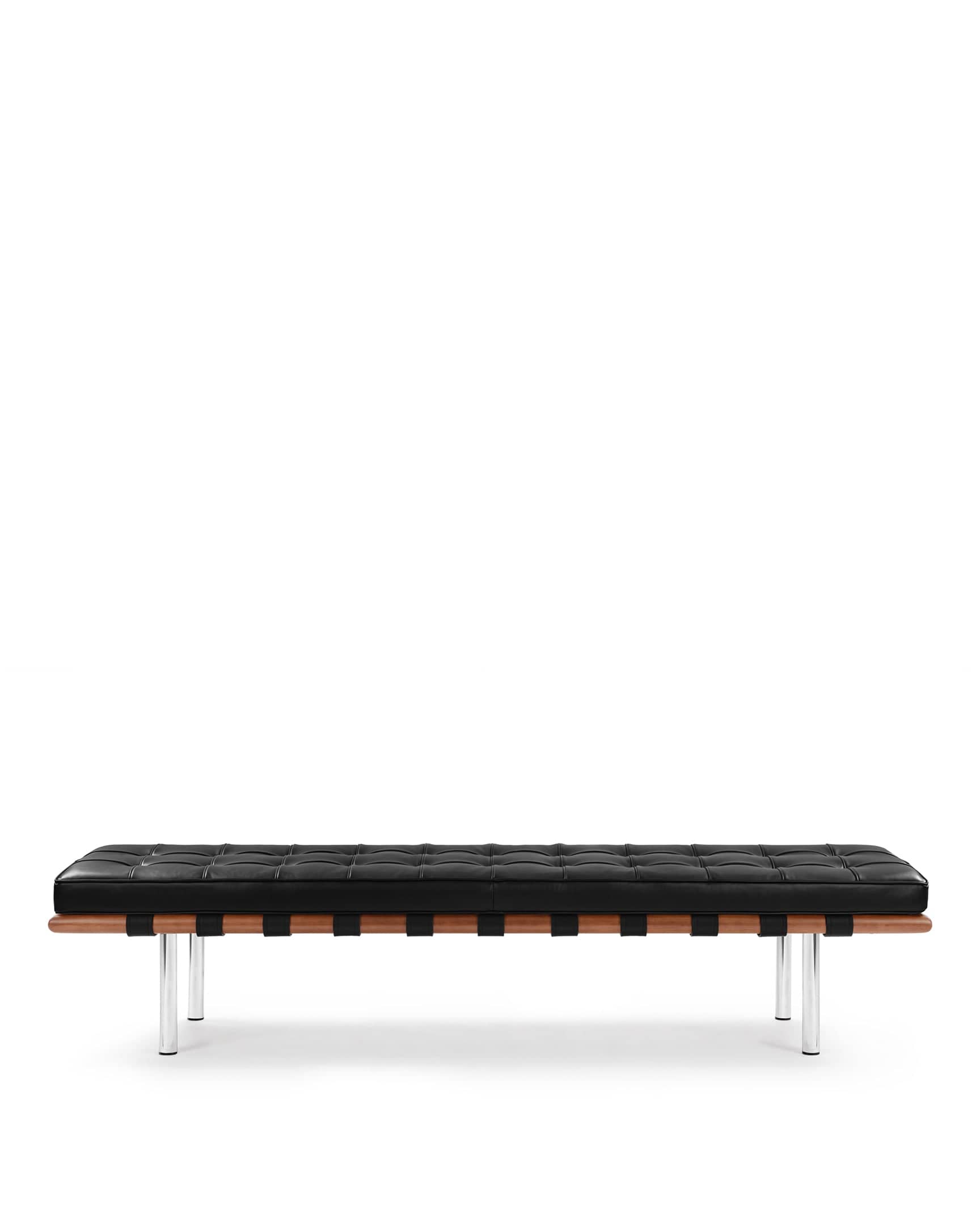 Manhattan Three Seater Bench, Black Premium Leather – ICONS