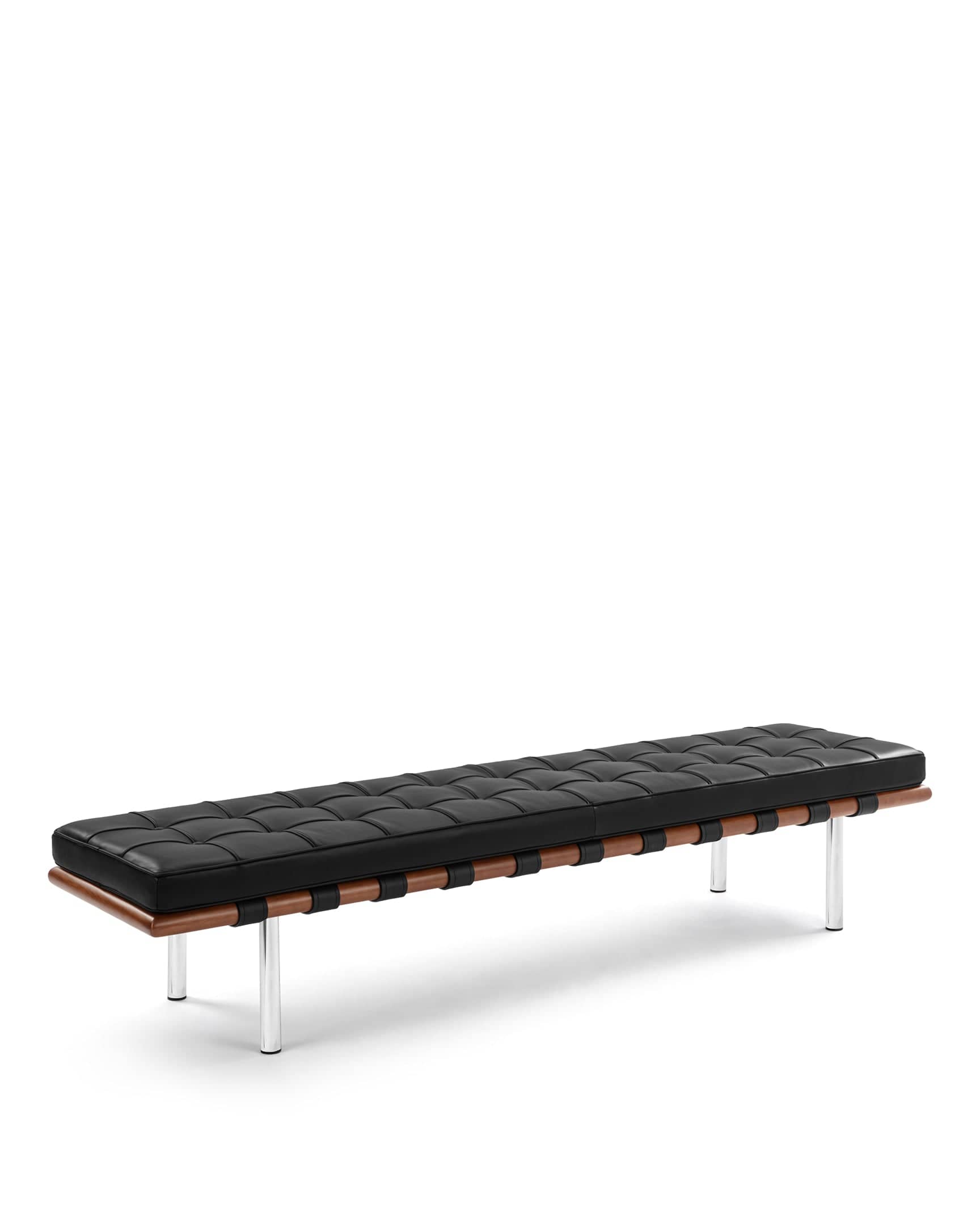 Manhattan Three Seater Bench, Black Premium Leather – ICONS