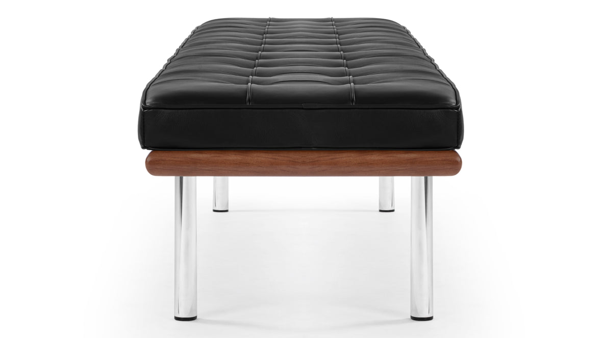 Manhattan - Manhattan Three Seater Bench, Black Premium Leather