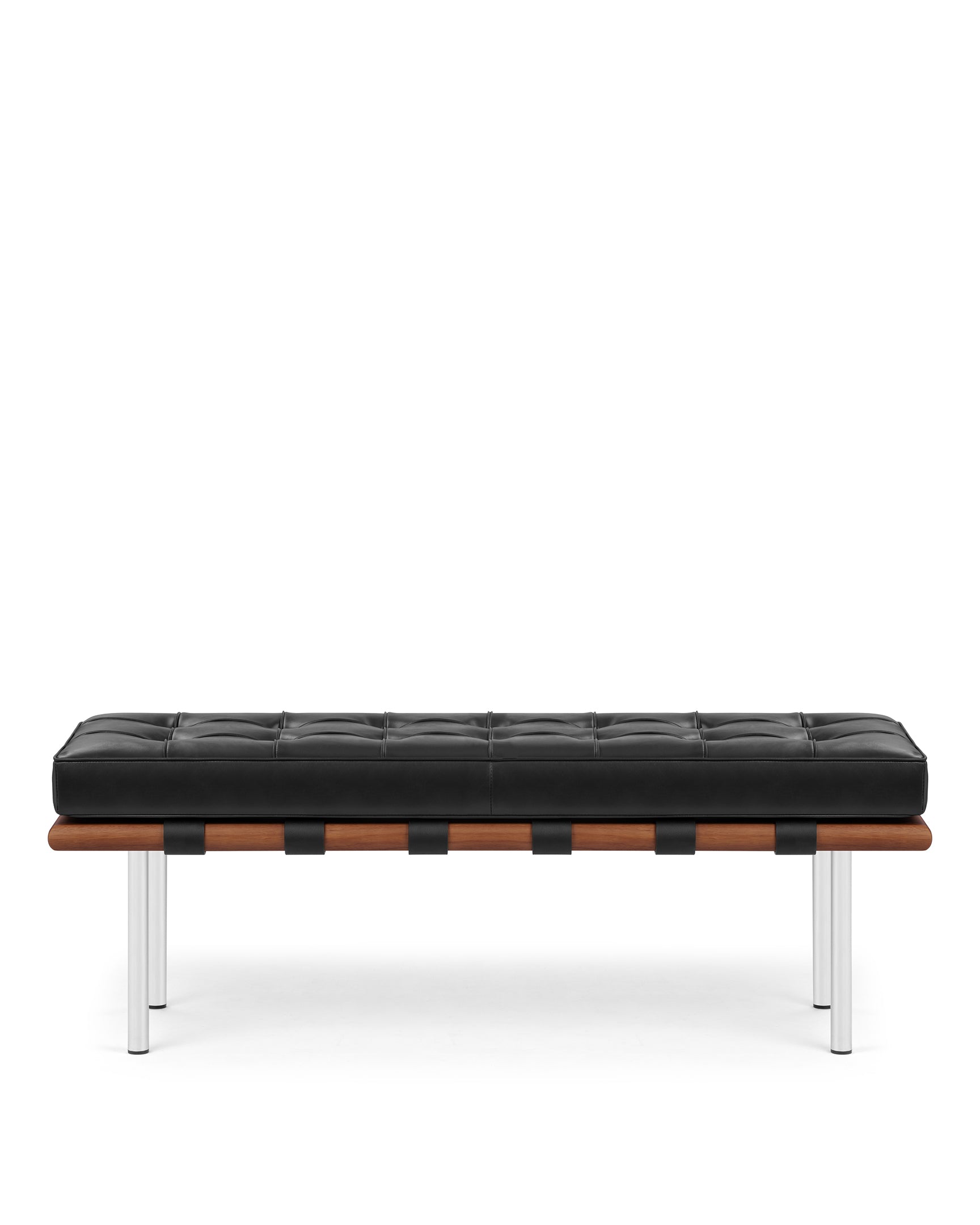 Manhattan Two Seater Bench, Black Premium Leather – ICONS