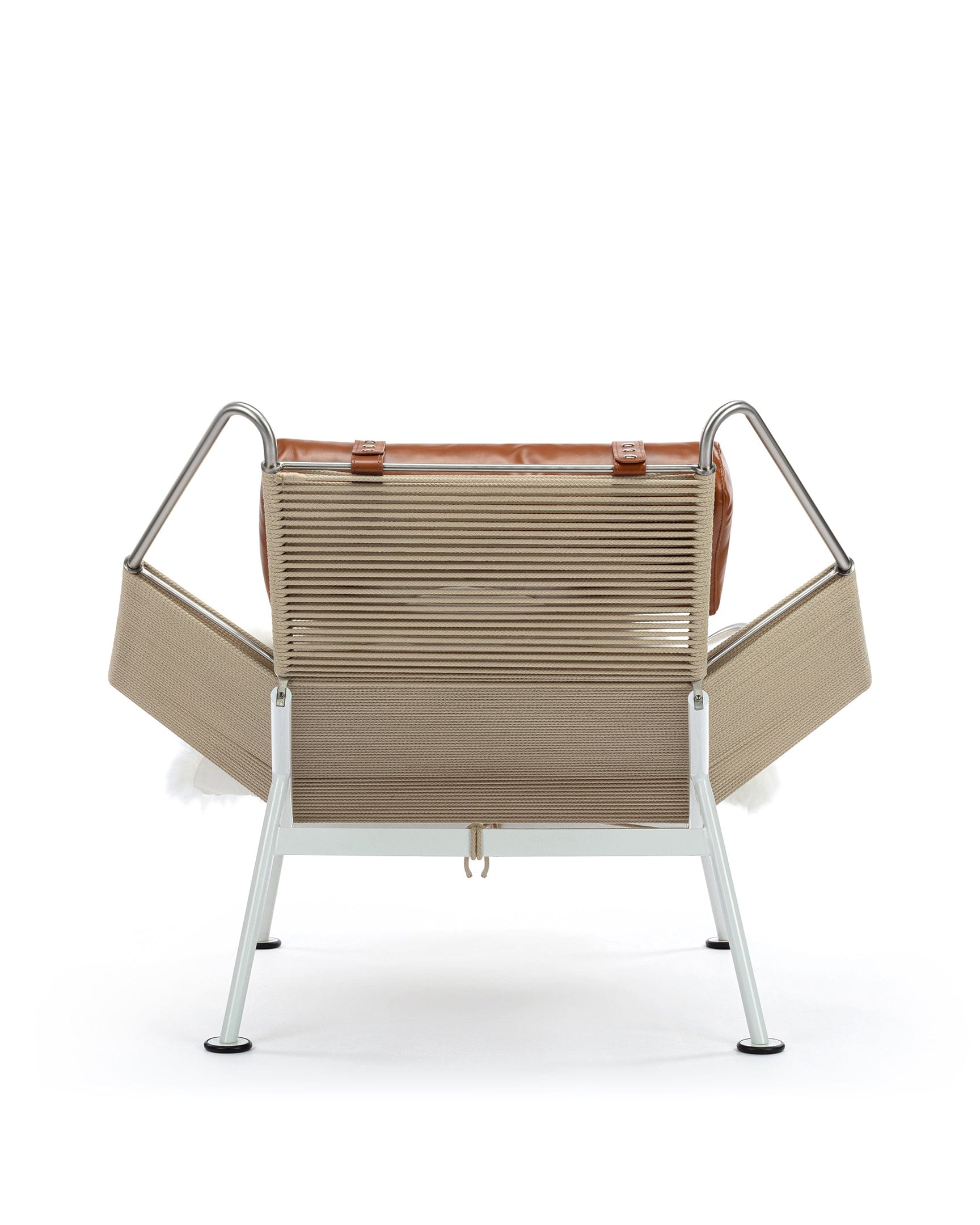 Halyard Lounge Chair, Tan Premium Leather and Icelandic Sheepskin
