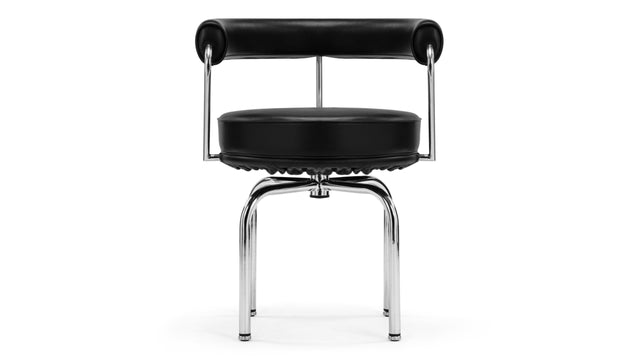 Corbusier - Corbusier Swivel Chair, Black Premium Leather