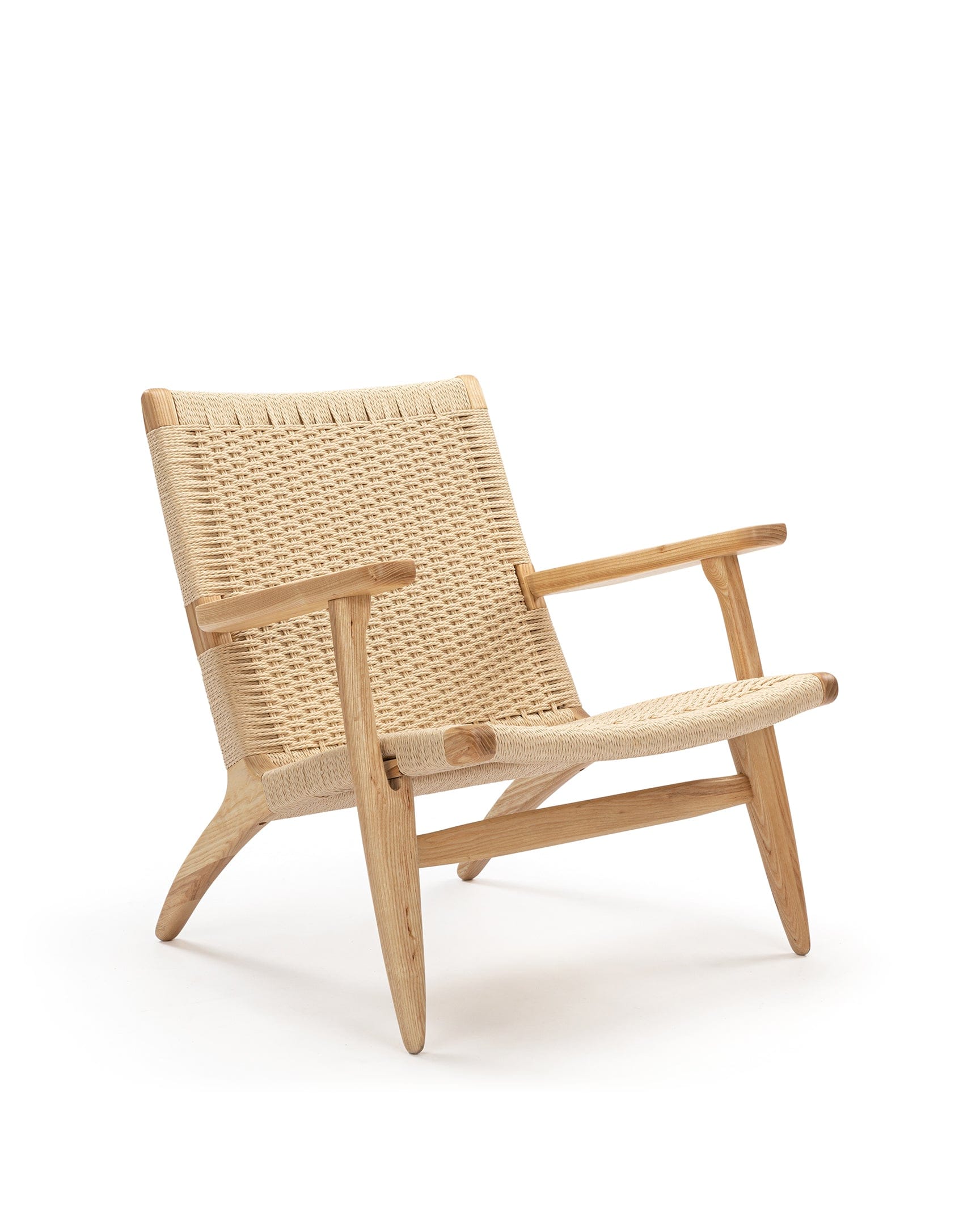 木の椅子 CH25 アッシュ材/むげ工房 CH25 Easy Chair, Ash – Interior Icons