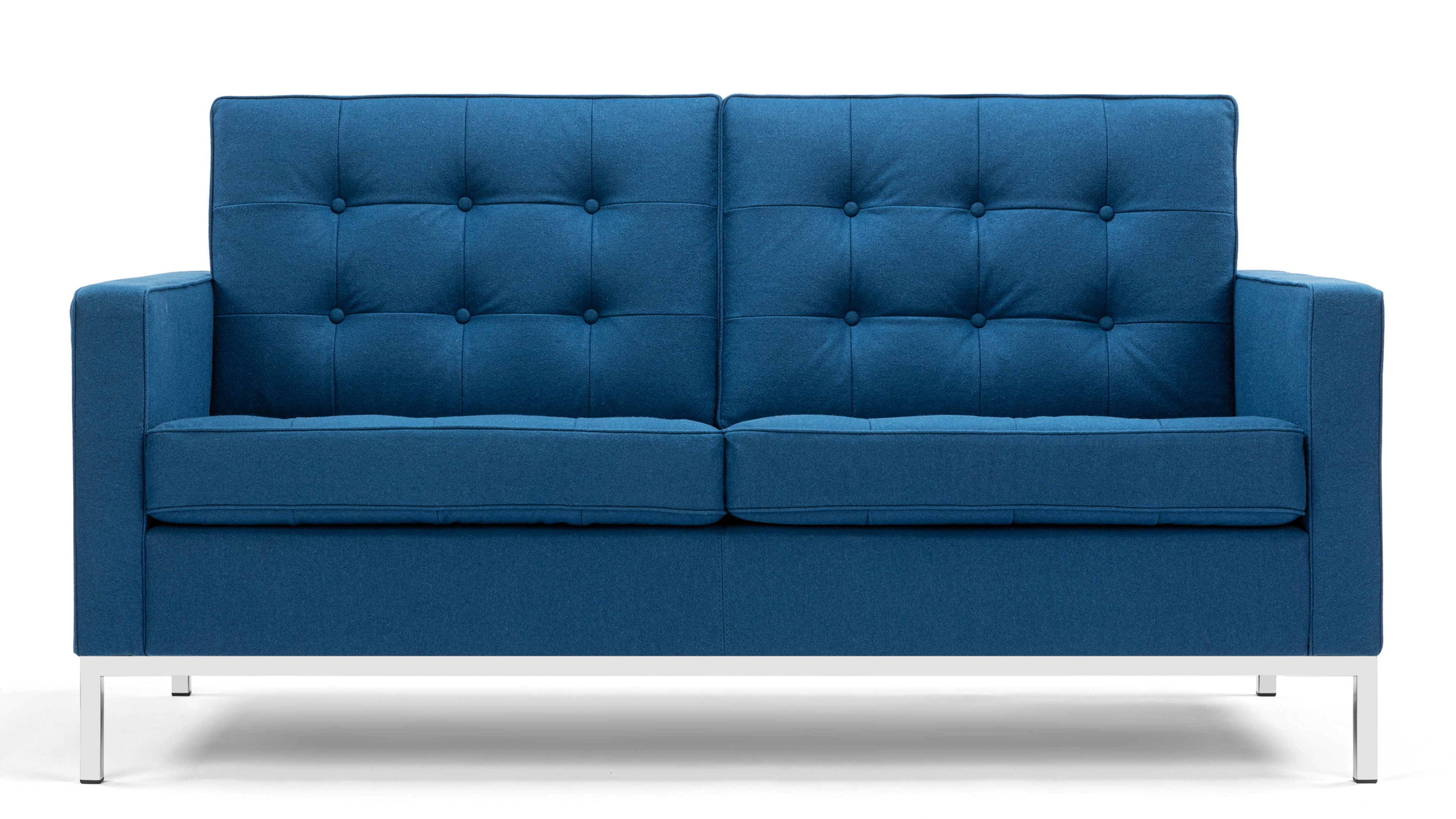 Florence Two Seater Sofa, Indigo Blue Wool | Interior Icons