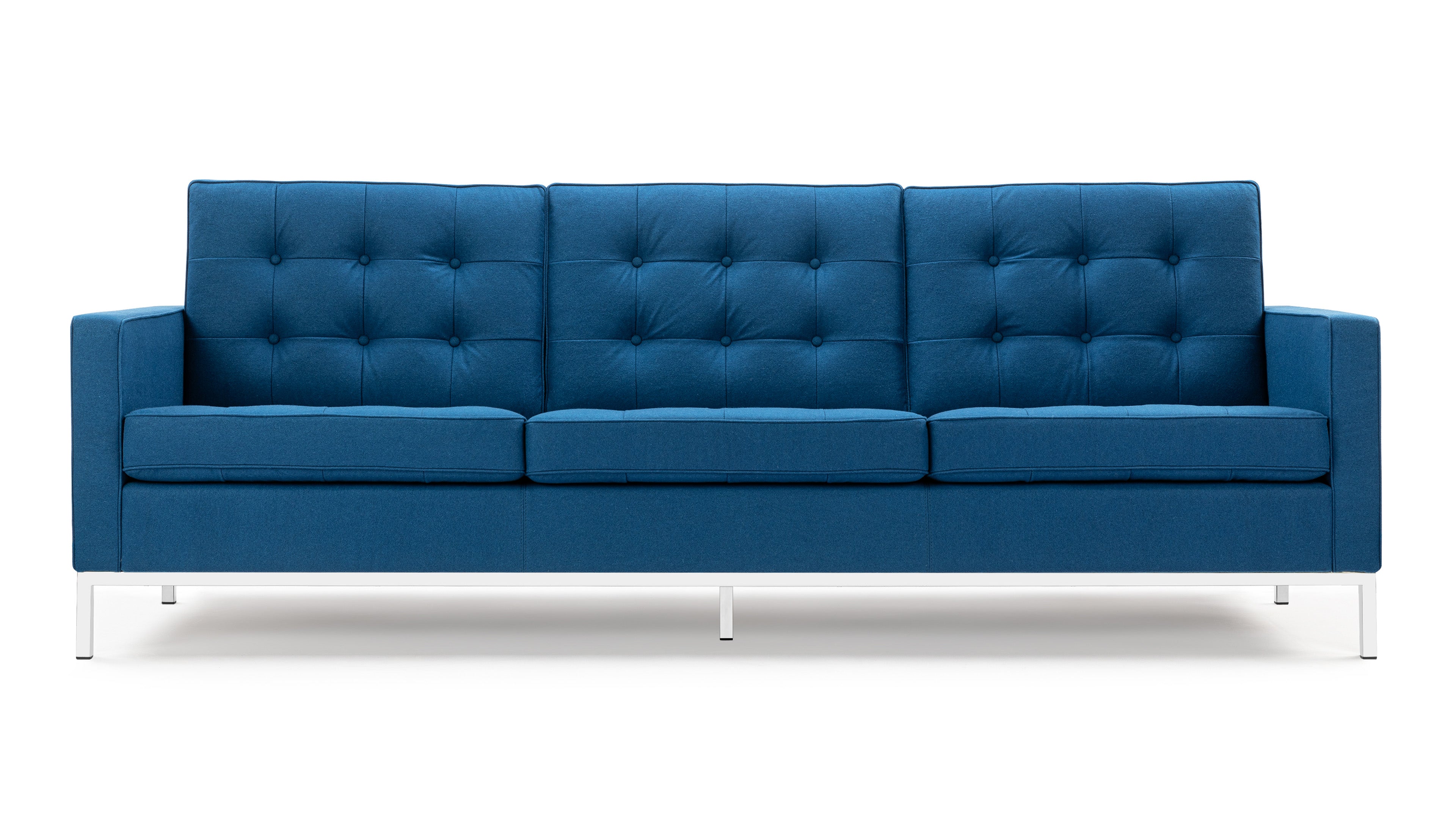 Florence Three Seater Sofa, Indigo Blue Wool | Interior Icons