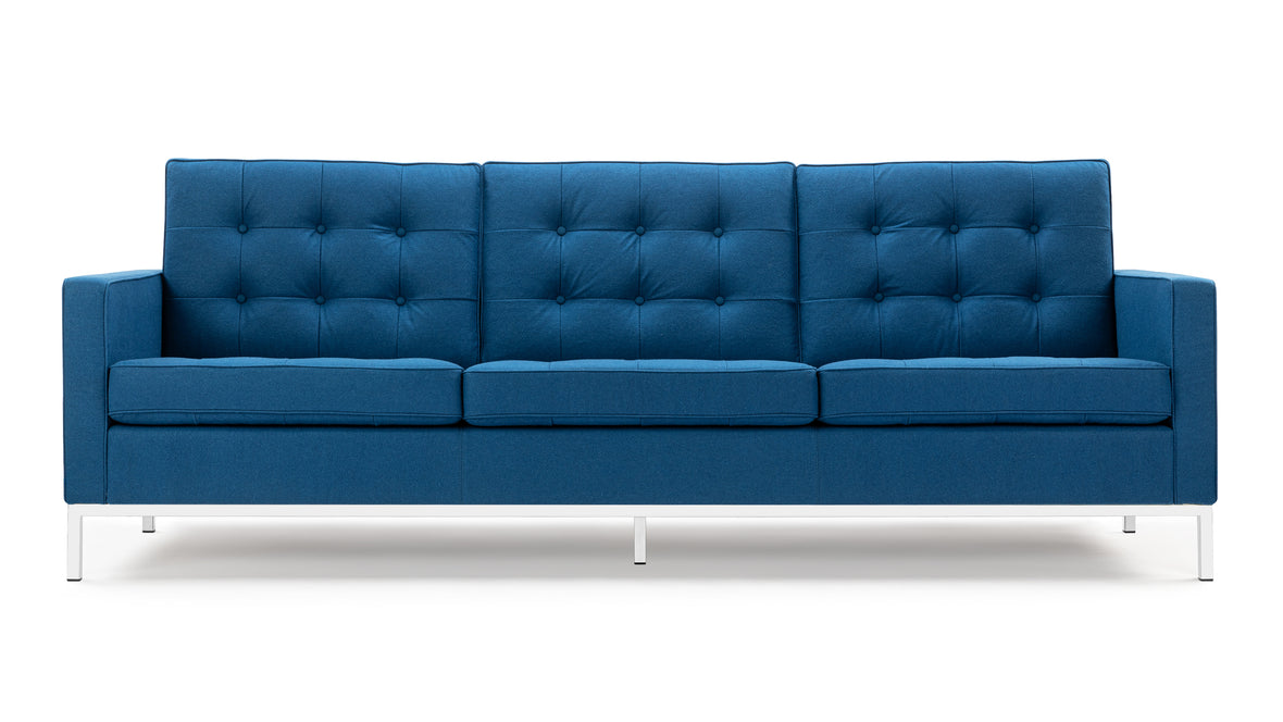 Florence Sofa - Florence Three Seater Sofa, Indigo Blue Wool