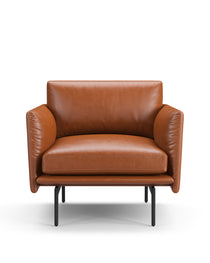 Toriko - Toriko Lounge Chair, Tan Premium Leather | FINAL SALE