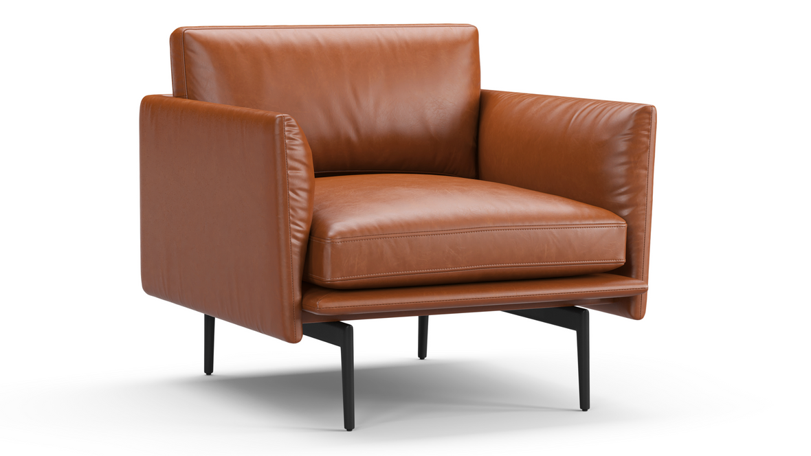 Toriko - Toriko Lounge Chair, Tan Premium Leather